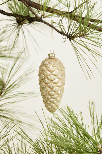 6 Pieces Set 2.5" Frosted Pinecone Ornament