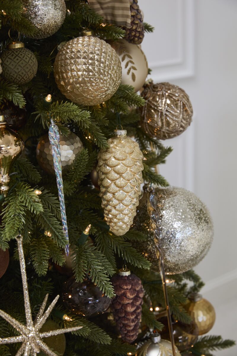 6 Pieces Set 2.5" Frosted Pinecone Ornament