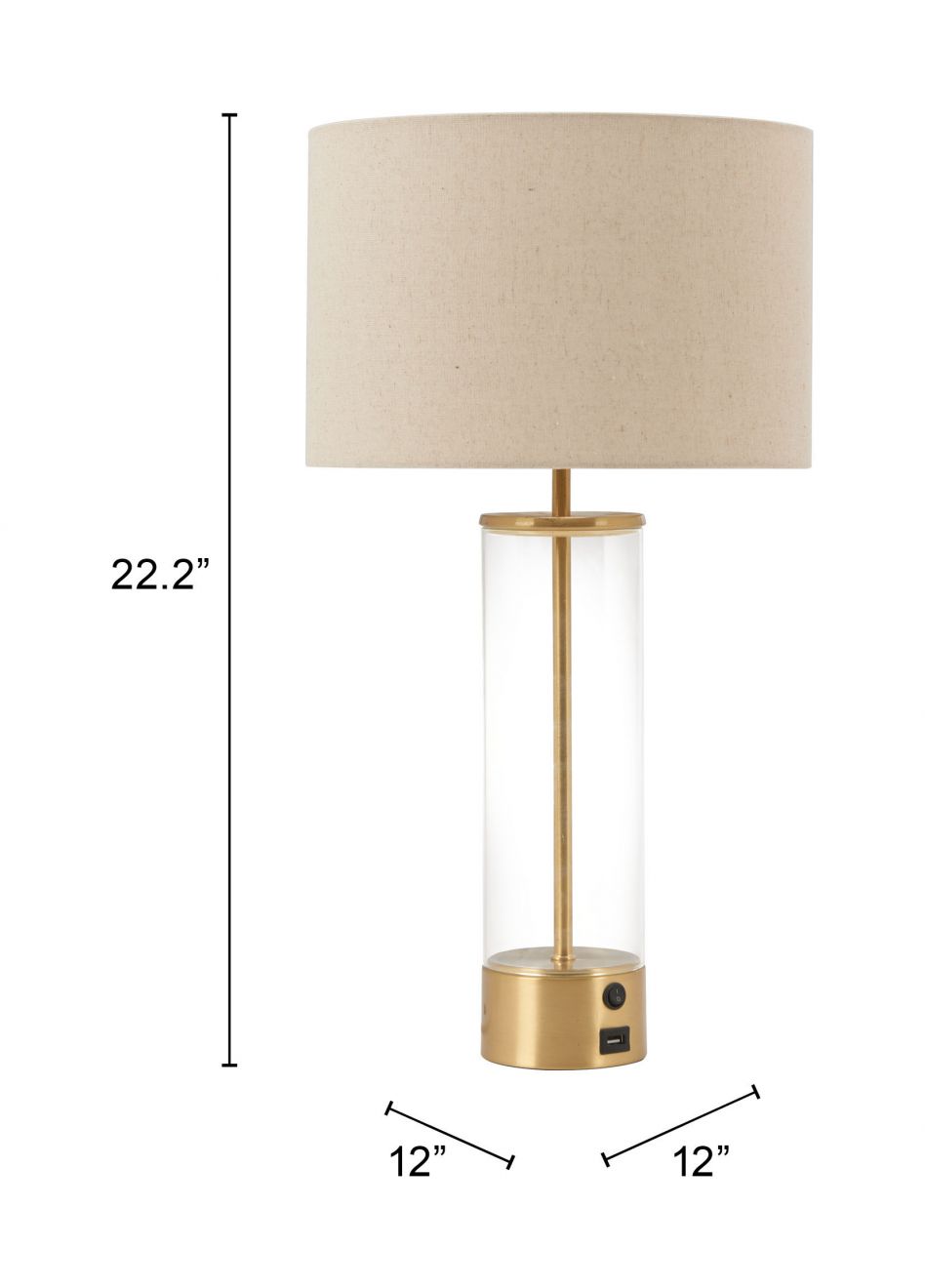Boreal Table Lamp Beige & Gold