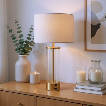 Boreal Table Lamp Beige & Gold