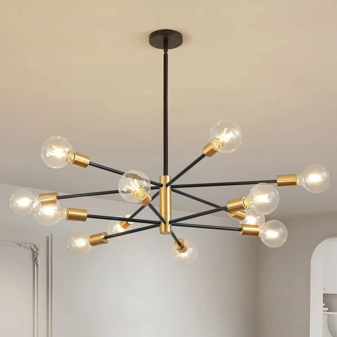 12-Light Dimmable Sputnik Chandelier